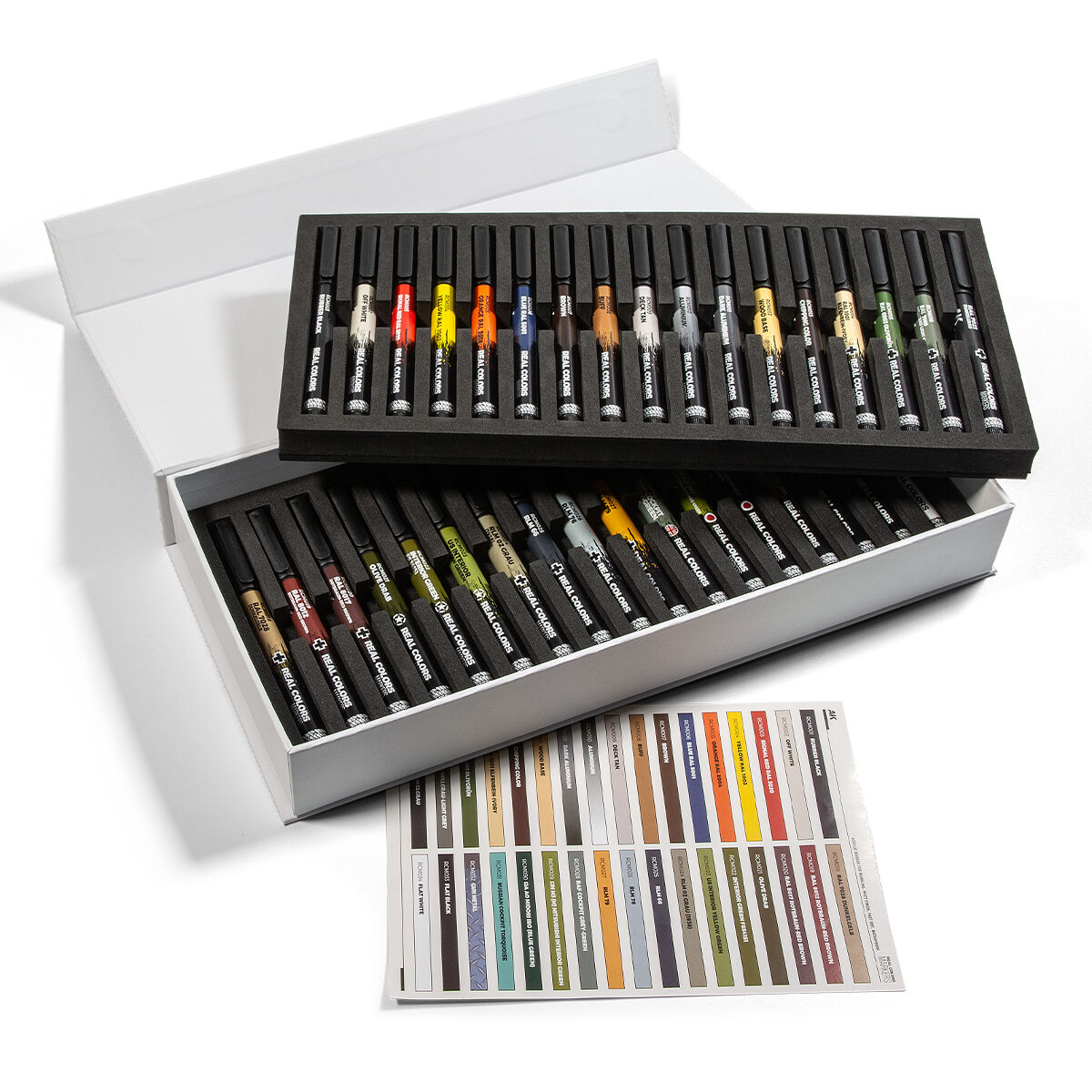 AK Interactive Real Colors Markers: Deluxe Case - Set 34 Acrylic Paint Markers AK Interactive