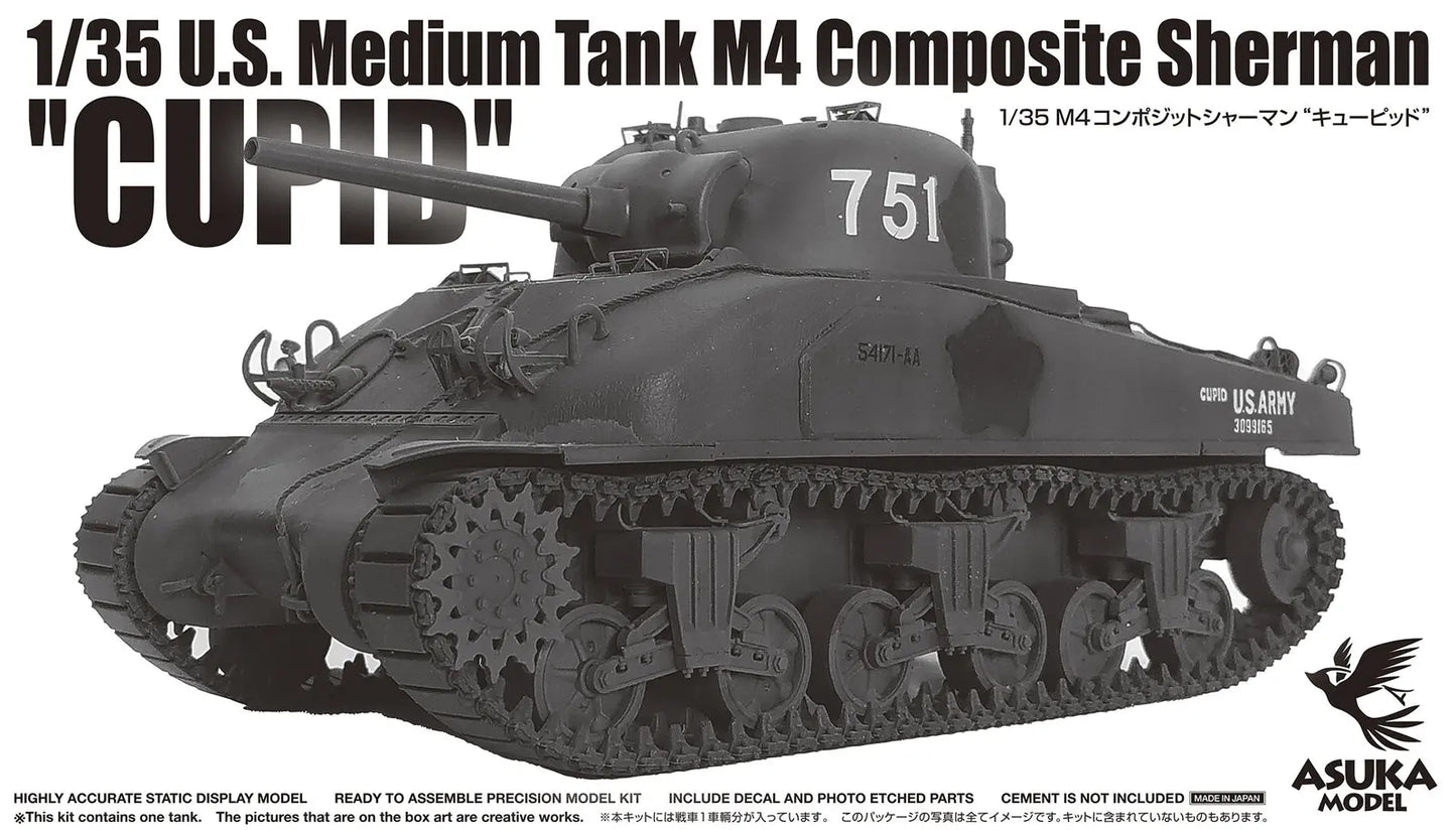 Asuka 1/35 U.S. Medium Tank M4 Composite Sherman "Cupid" Plastic Model Kit Asuka Model