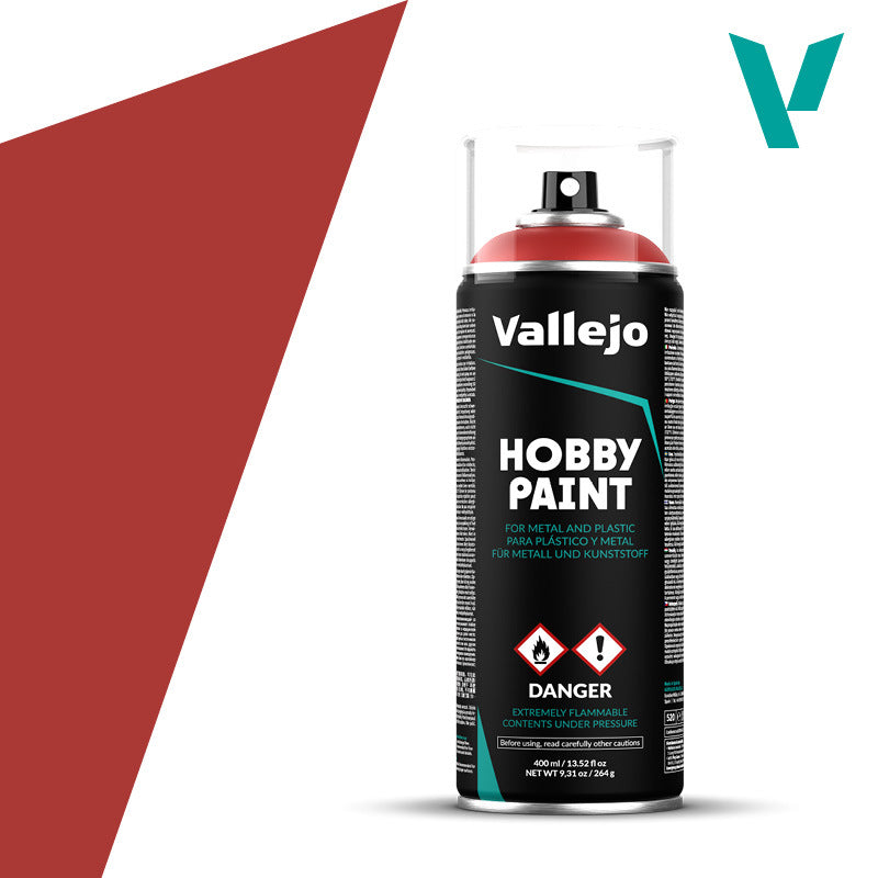 Vallejo Aerosol Scarlet Red 400ml Hobby Spray Paint Vallejo