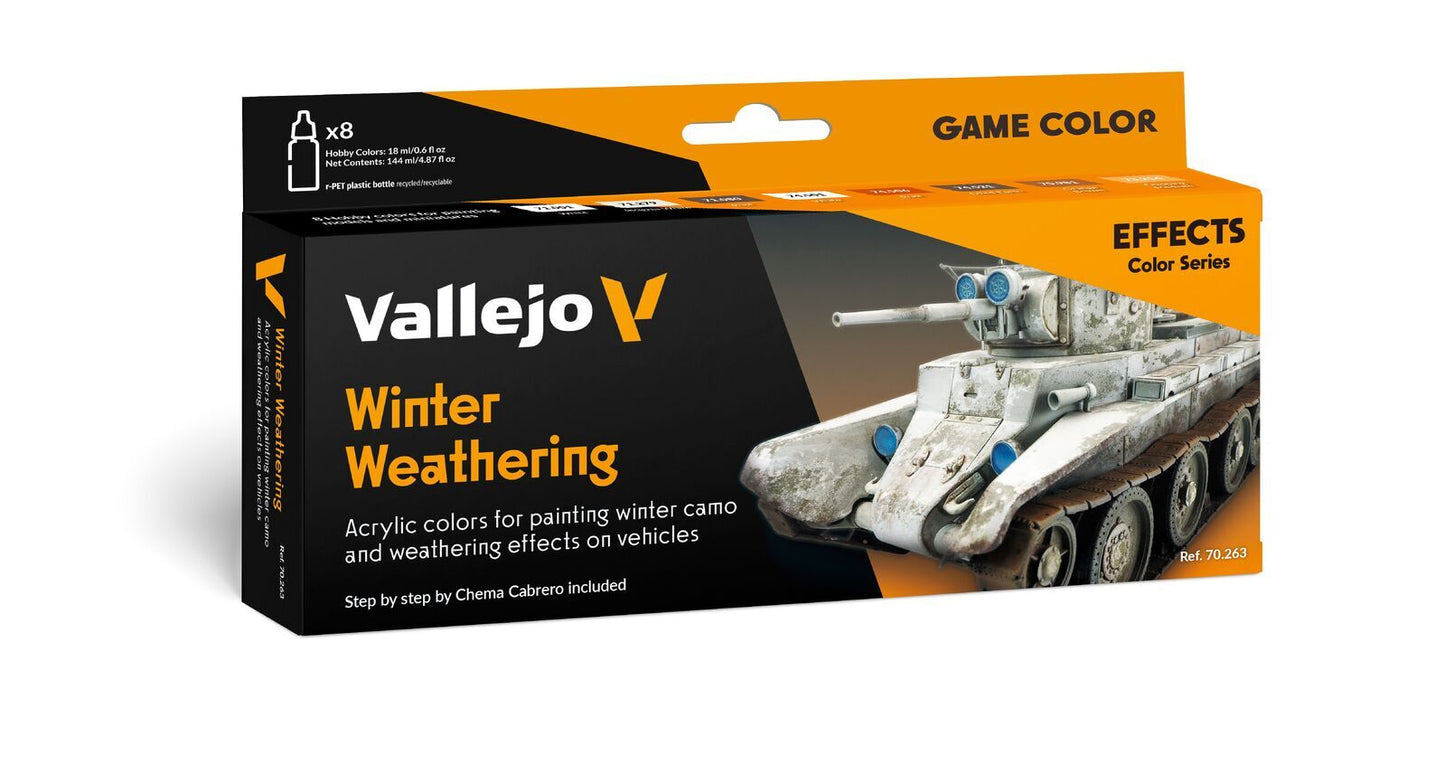Vallejo Model Color: Winter Weathering by Chema cabrero (8 Colours) Acrylic Paint Set Vallejo