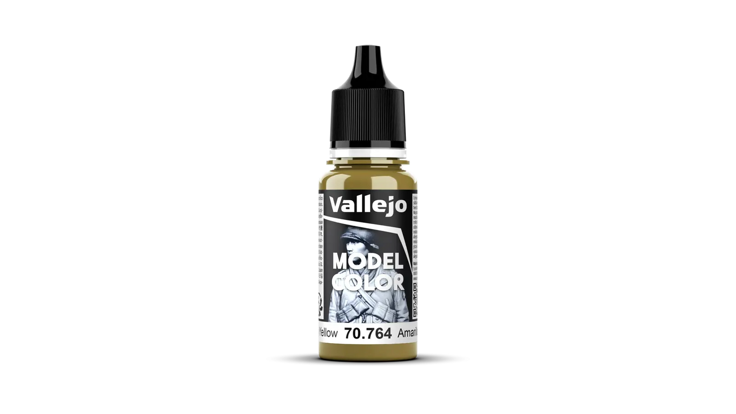 Vallejo Model Color: #125 - Military Yellow - 18 ml Matt Acrylic Paint Vallejo