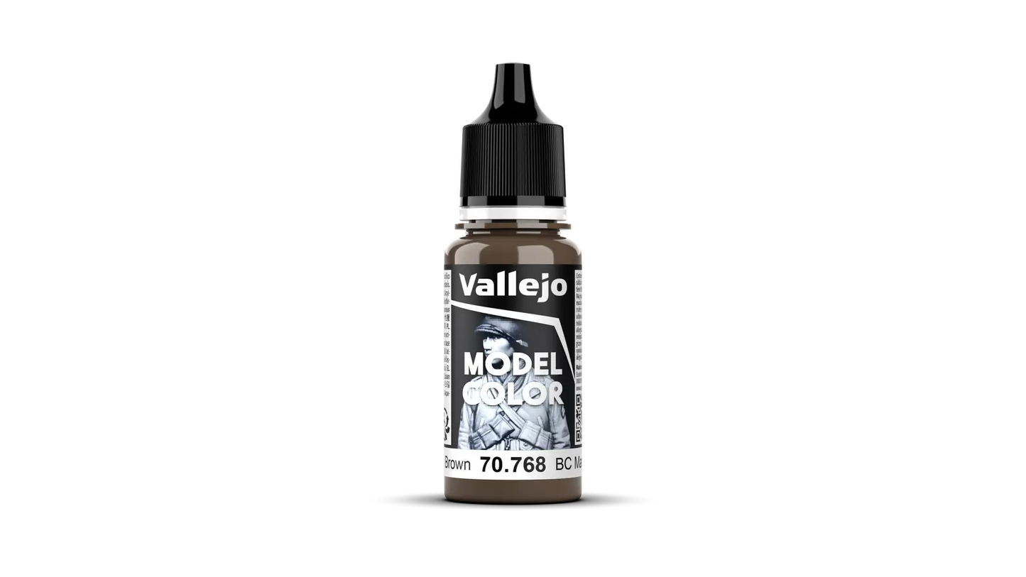 Vallejo Model Color: #143 - BC Dark Brown - 18 ml Matt Acrylic Paint Vallejo