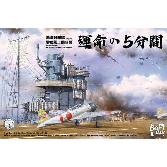 Border Model 1/35 Akagi Bridge w/ Flight Deck A6M2 Zero Fighter Plastic Model Kit Border Model