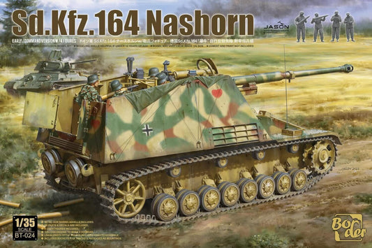 Border Model 1/35 Sd.Kfz. 164 Nashorn Early/Command w/4 figures Plastic Model Kit Border Model