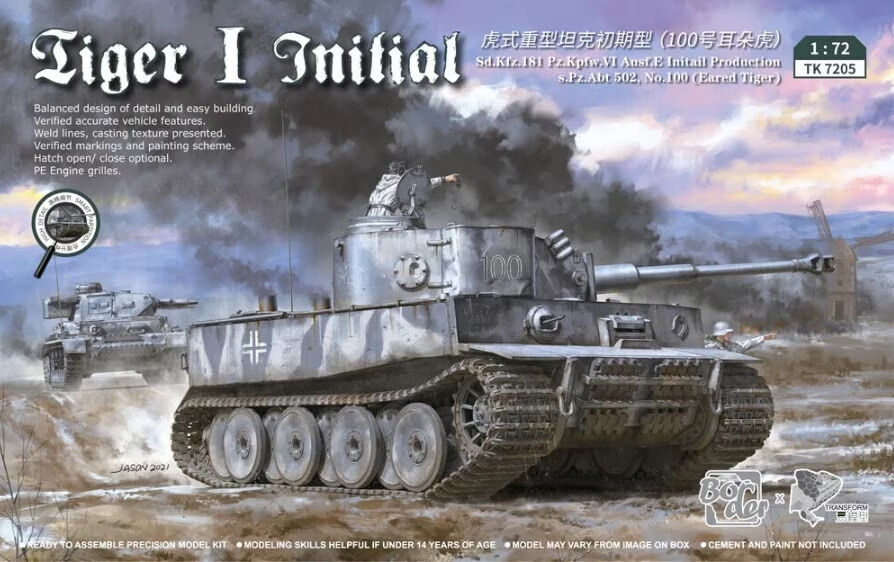 Border Model 1/72 Tiger I Initial Sd.Kfz.181 Pz.pfw.VI Ausf.E Plastic Model Kit Border Model