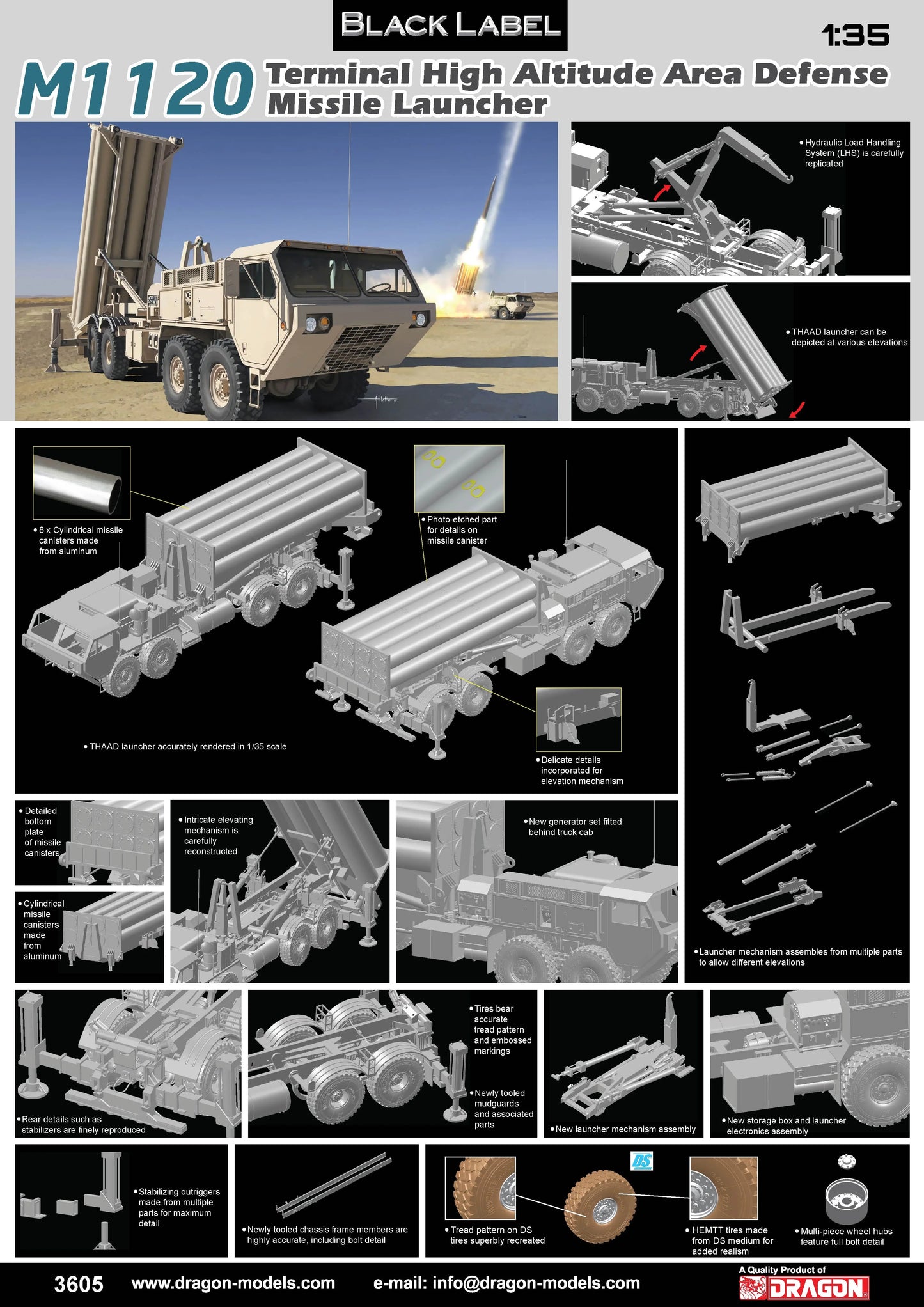Dragon 1/35 M1120 Terminal High Altitude Area Defense Missile Launcher Dragon