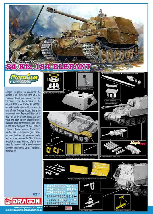 Dragon 1/35 Sd.Kfz.184 Elefant Plastic Model Kit Dragon