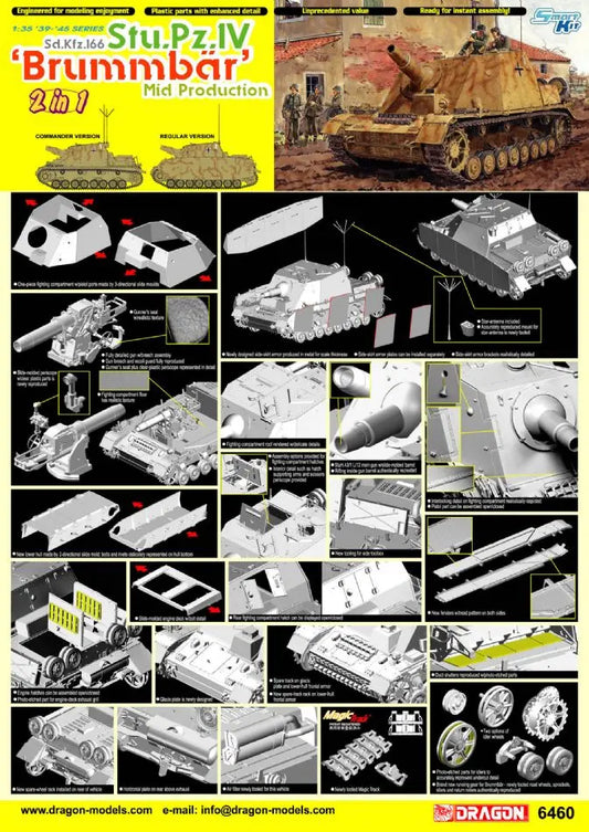 Dragon 1/35 Sd.Kfz.166 Stu.Pz.IV "Brummbar" Mid Production Plastic Model Kit Dragon