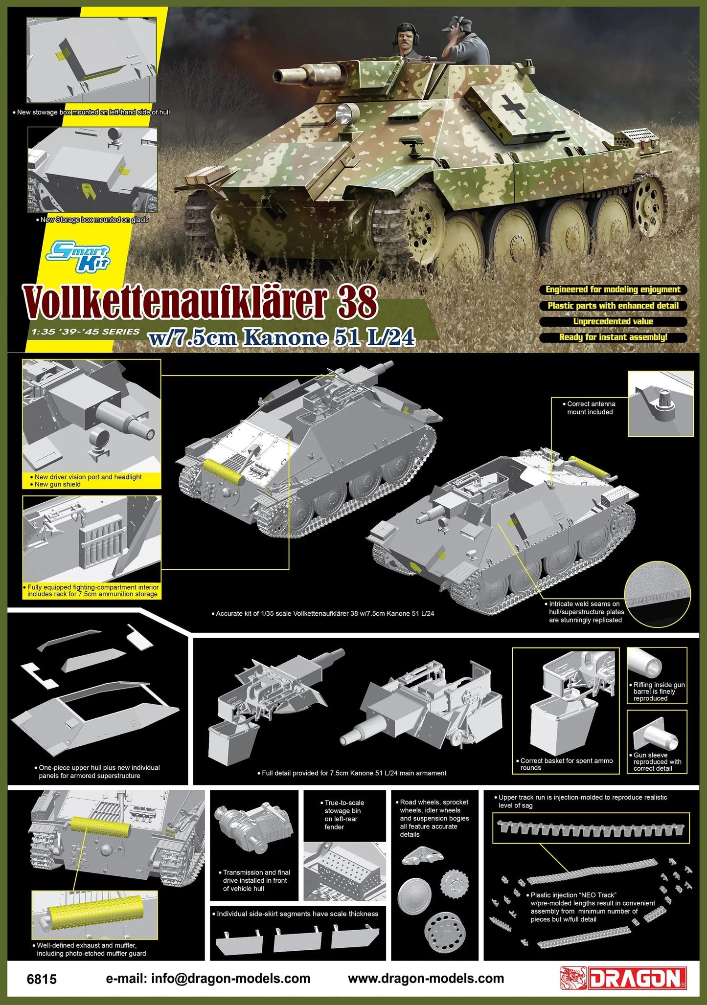 Dragon 1/35 Vollkettenaufklaerer 38 w/7.5cm Kanone 51 L/24 Dragon
