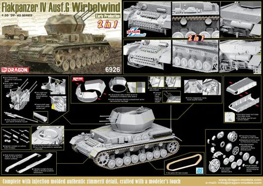 Dragon 1/35 Flakpanzer IV Ausf.G "Wirbelwind" Early Production (2 in 1) Plastic Model Kit Dragon