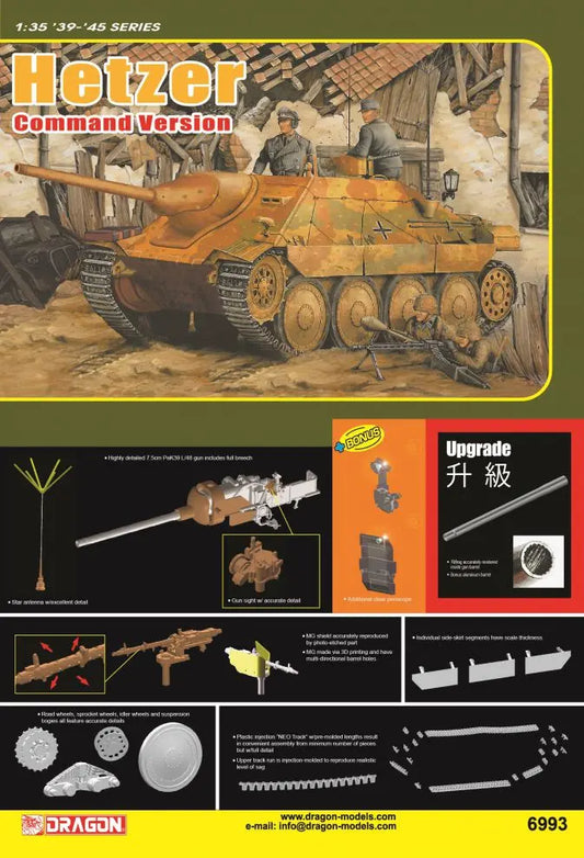 Dragon 1/35 Hetzer Command Version Plastic Model Kit Dragon