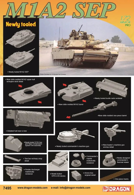 Dragon 1/72 M1A2 Sep Plastic Model Kit Dragon