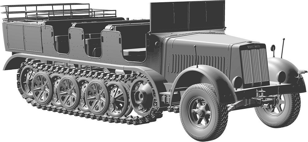 Das Werk 1/35 Mtl. Zgkrwg. 8t, Sd.Kfz. 7 w/ Crew Plastic Model Kit Das Werk