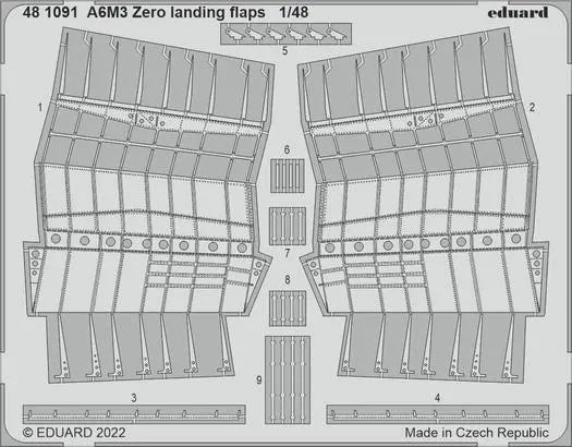 Eduard 1/48 A6M3 Zero landing flaps Photo etched set Eduard