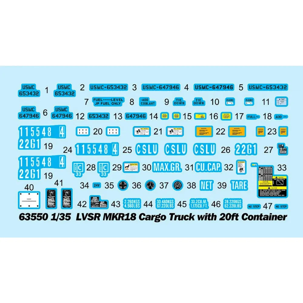 I Love Kit 1/35 LVSR MKR18 Cargo with 20ft Container Plastic Model Kit I Love Kit