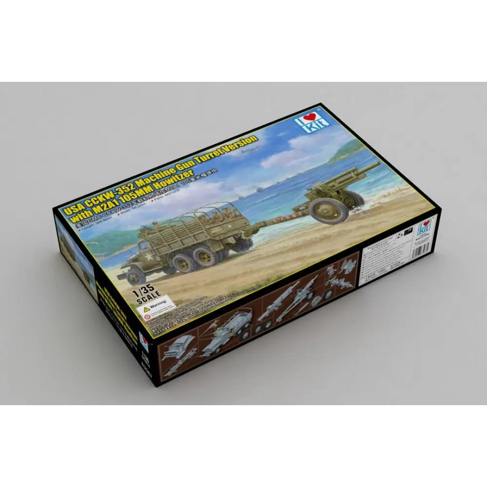 I Love Kit 1/35 USA CCKW-352 Machine Gun Turret Version with M2A1 105MM Howitzer I Love Kit