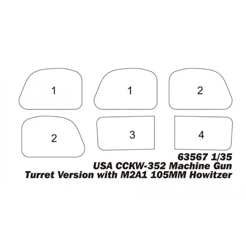 I Love Kit 1/35 USA CCKW-352 Machine Gun Turret Version with M2A1 105MM Howitzer I Love Kit