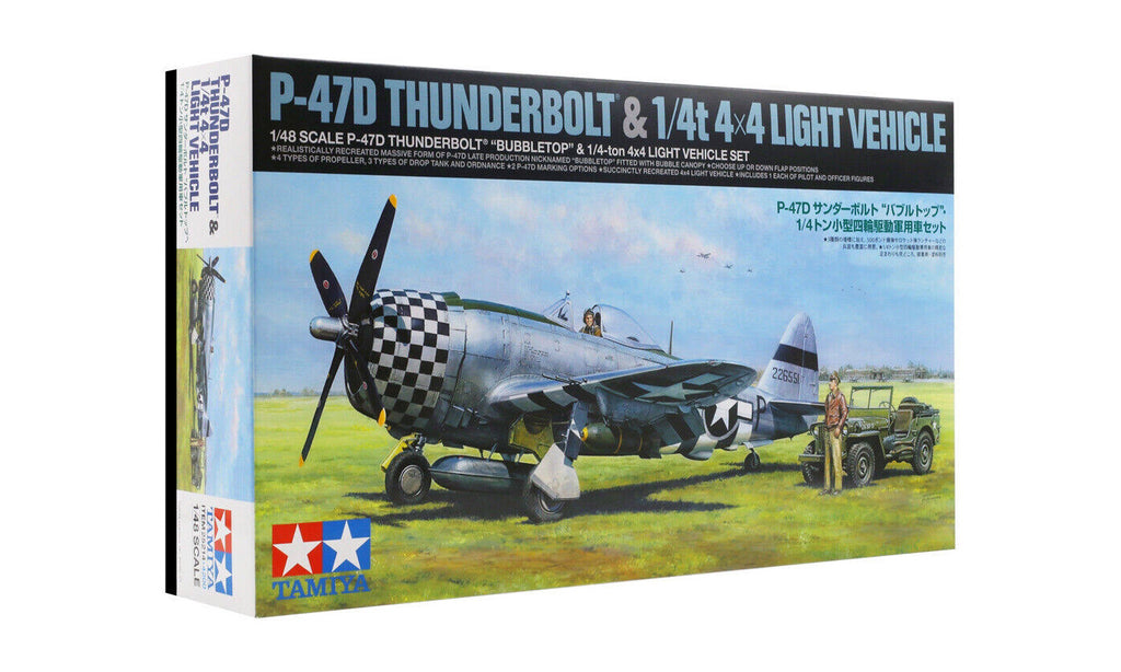 Tamiya 1/48 P-47D Thunderbolt & 1/4t 4x4 Light Vehicle set