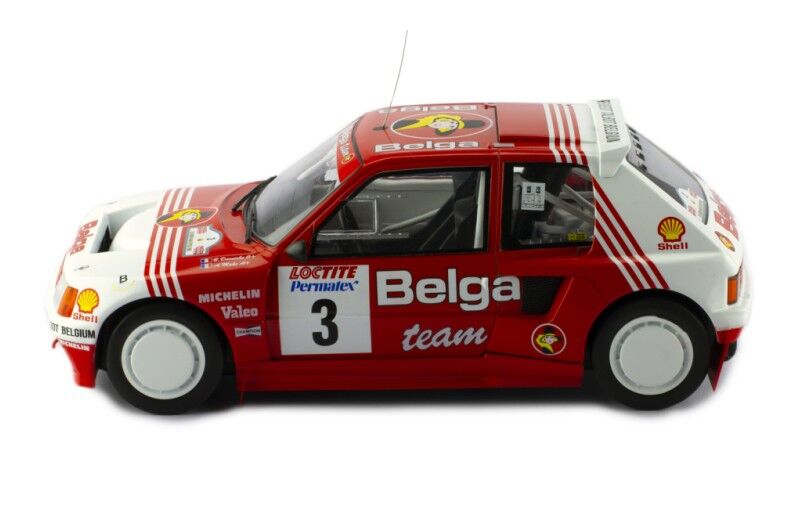 IXO Models 1/18 Peugeot 205 T16 #3 B.Darniche - A.Mahe Rally Ypres 1985 IXO Models