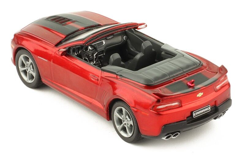 IXO Models 1/43 Chevrolet Camaro 2014 Convertible Metallic Dark Red With Stripes On Bonnet IXO Models