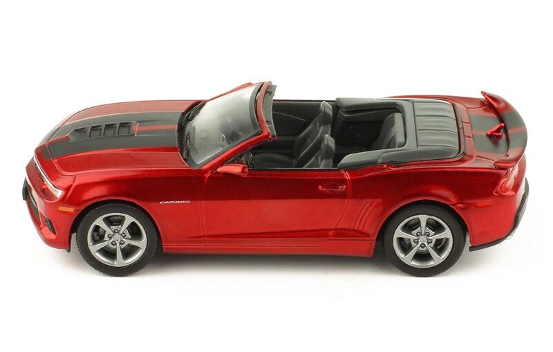 IXO Models 1/43 Chevrolet Camaro 2014 Convertible Metallic Dark Red With Stripes On Bonnet IXO Models
