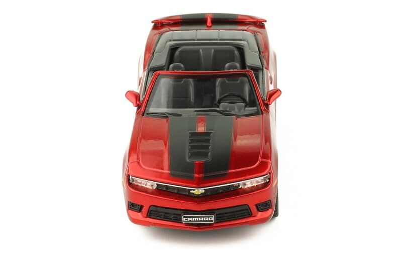 IXO Models 1/43 Chevrolet Camaro 2014 Convertible Metallic Dark Red With Stripes On Bonnet IXO Models