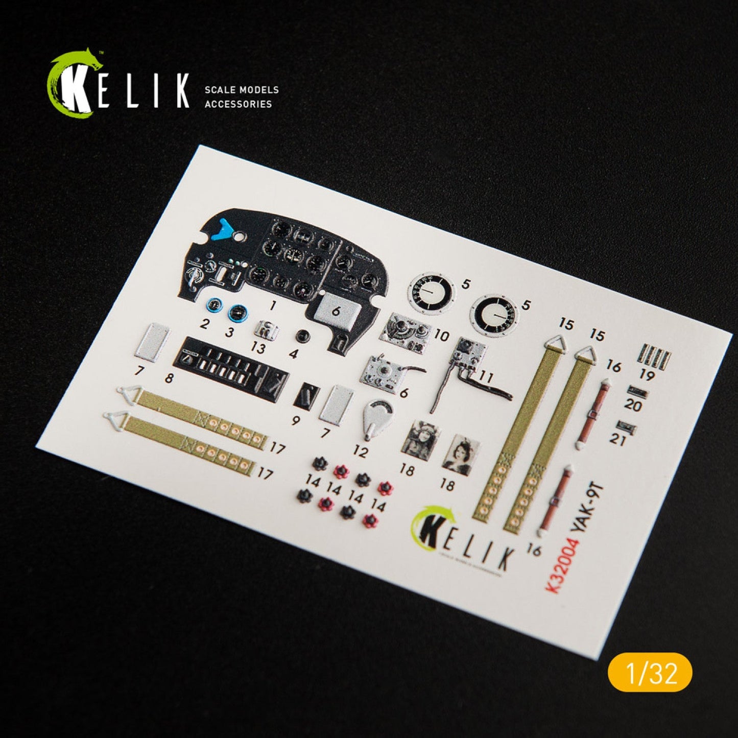 Kelik 1:32 Yak-9T interior 3D decals for ICM kit Reskit