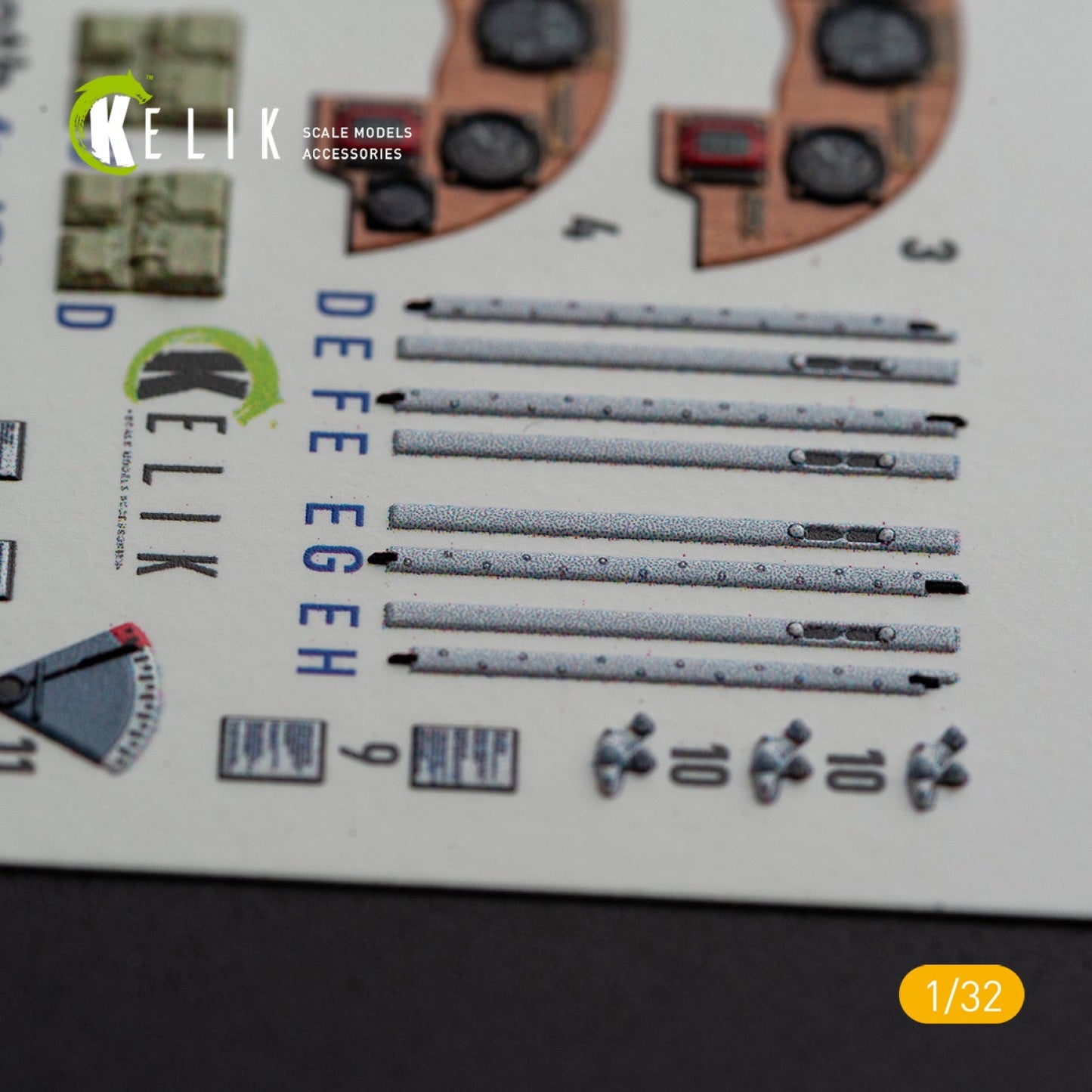 Kelik 1:32 DH.81A Tiger Moth - Interior 3D Decal with 3D printed parts for ICM kit Reskit