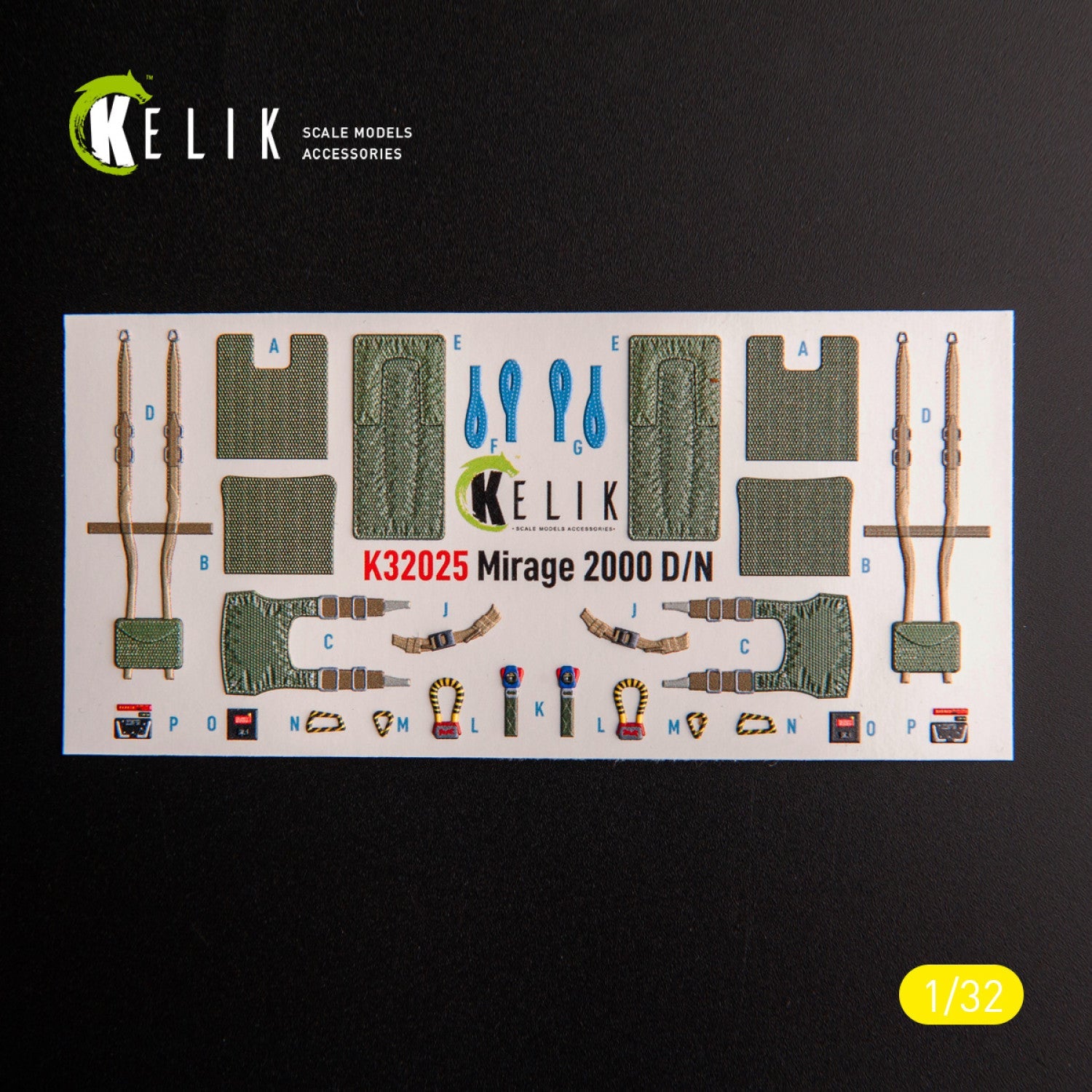 Kelik 1:32 Mirage 2000D/N - interior 3D decals for Kitty Hawk/Zimi models kit Reskit