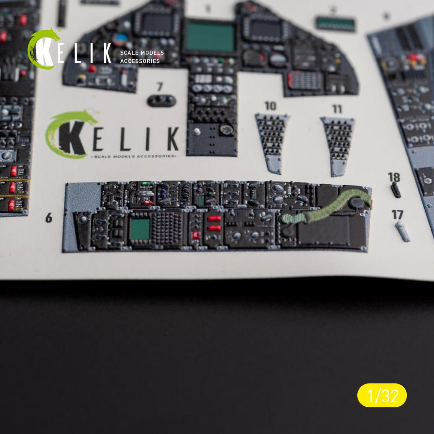 Kelik 1:32 F-117A - Type 2 interior 3D decals for Trumpeter kit Reskit