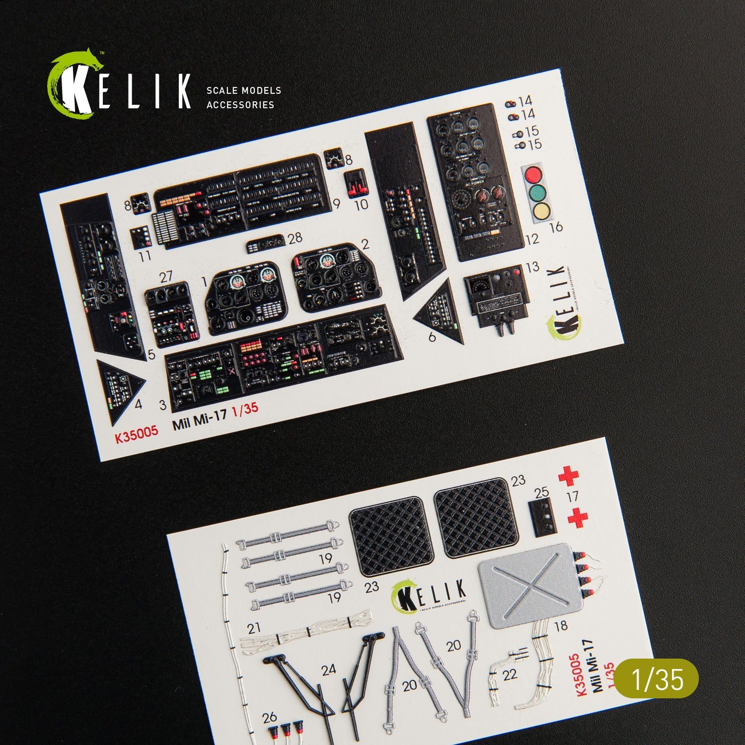 Kelik 1:35 Mi-17 NATO (Black version) interior 3D decals for Trumpeter Reskit