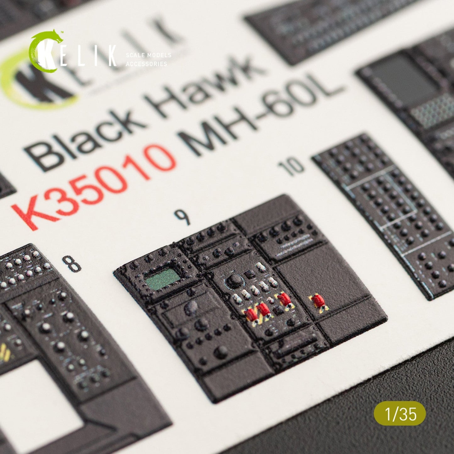 Kelik 1:35 MH-60L Black Hawk interior 3D decals for Kitty Hawk / Zimimodel Reskit