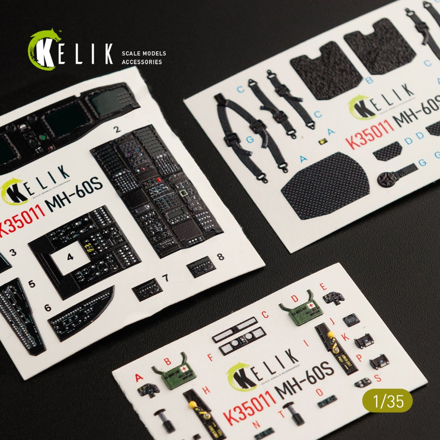 Kelik 1:35 MH-60S Knight Hawk interior 3D decals for Kitty Hawk / Zimimodel Reskit