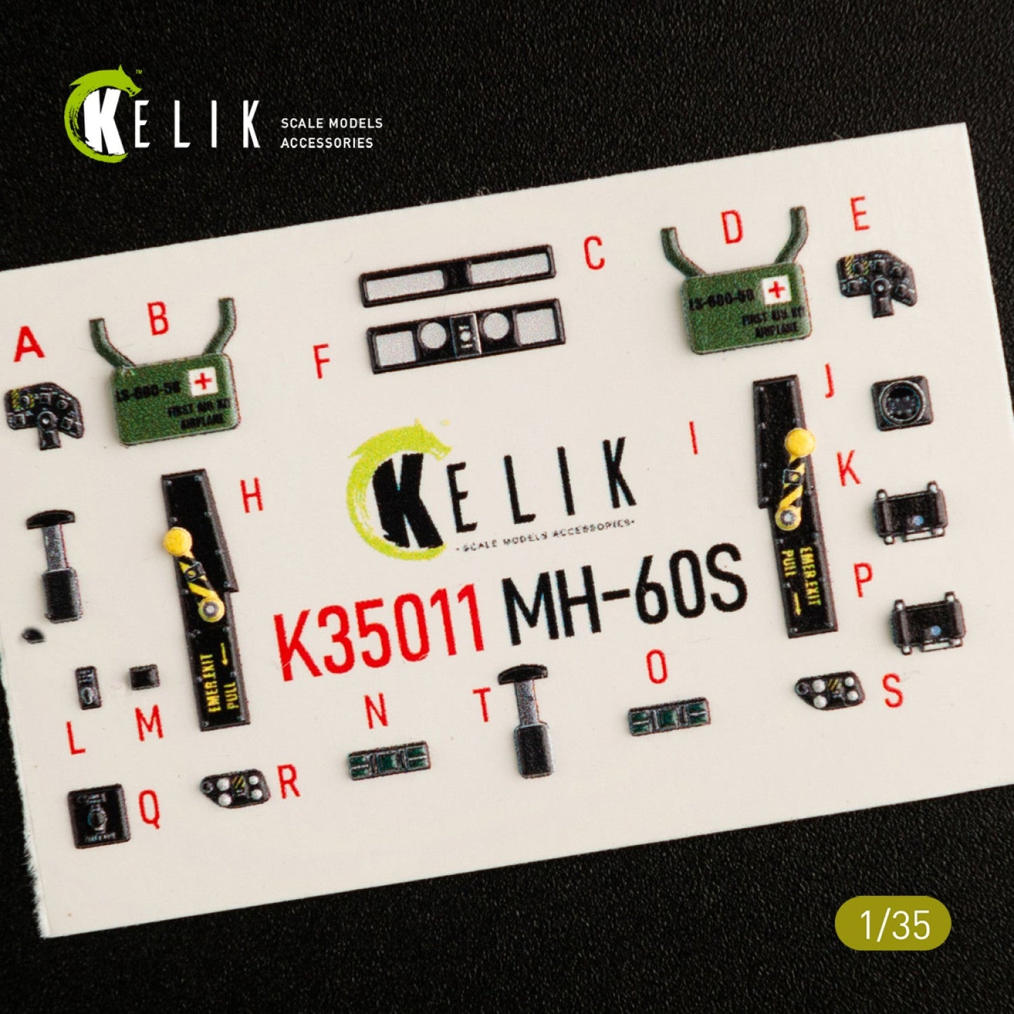 Kelik 1:35 MH-60S Knight Hawk interior 3D decals for Kitty Hawk / Zimimodel Reskit