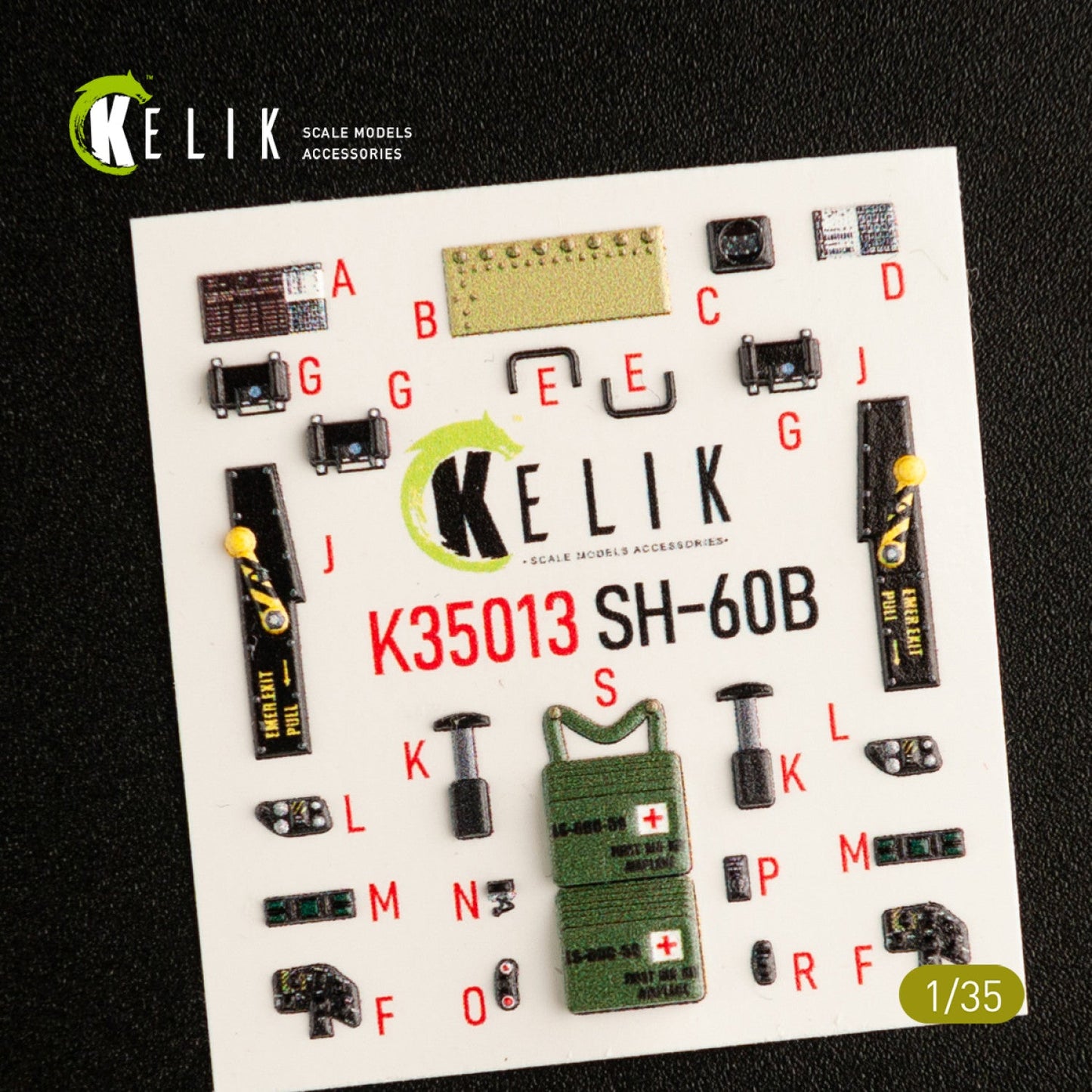 Kelik 1:35 SH-60F Ocean Hawk interior 3D decals for Kitty Hawk / Zimimodel Reskit