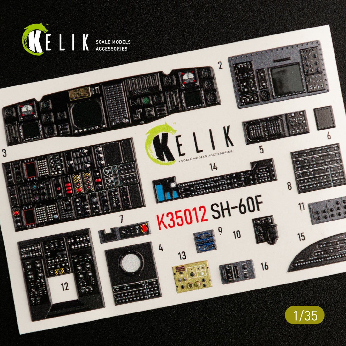 Kelik 1:35 SH-60F Ocean Hawk interior 3D decals for Kitty Hawk / Zimimodel Reskit