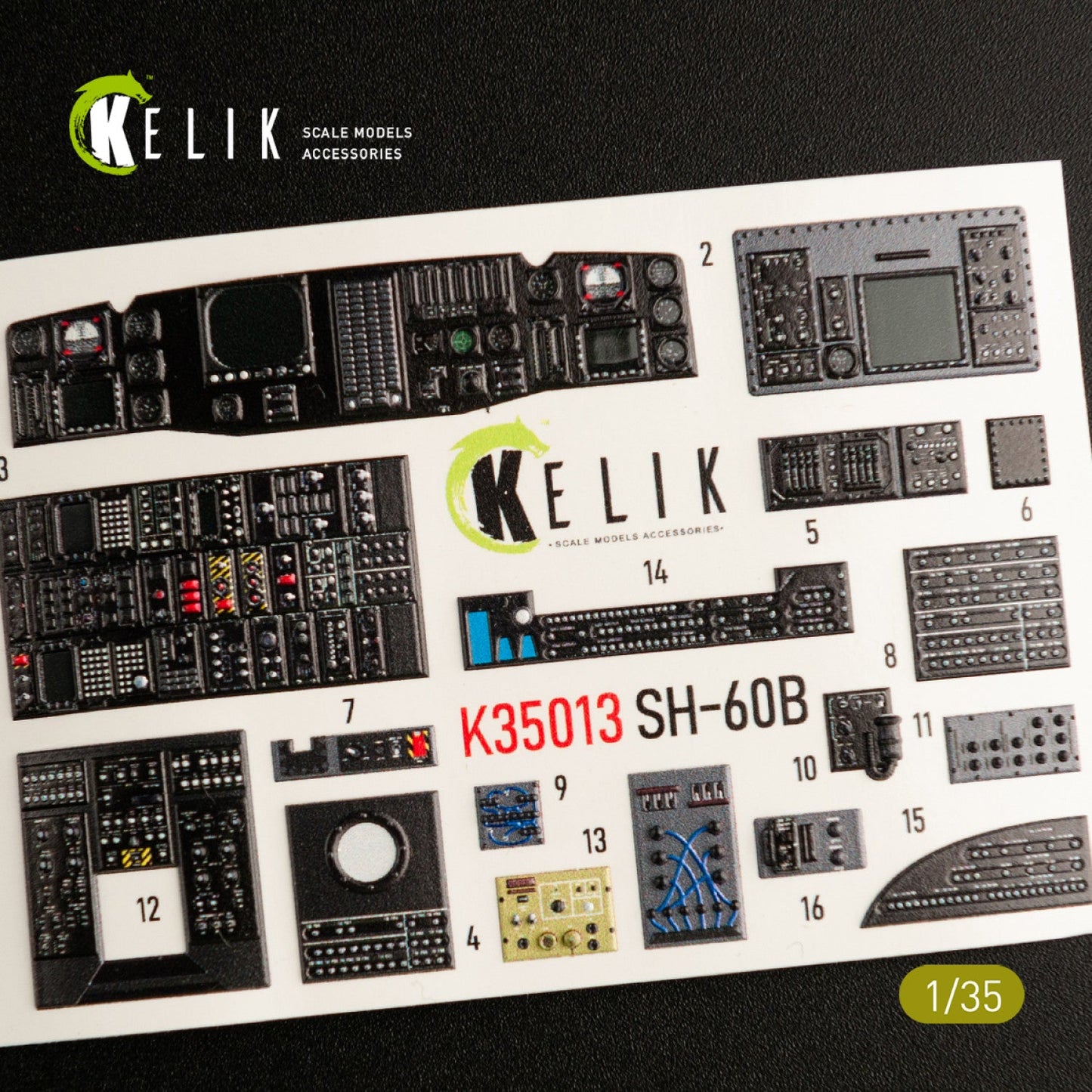 Kelik 1:35 SH-60B interior 3D decals for Kitty Hawk / Zimimodel Reskit