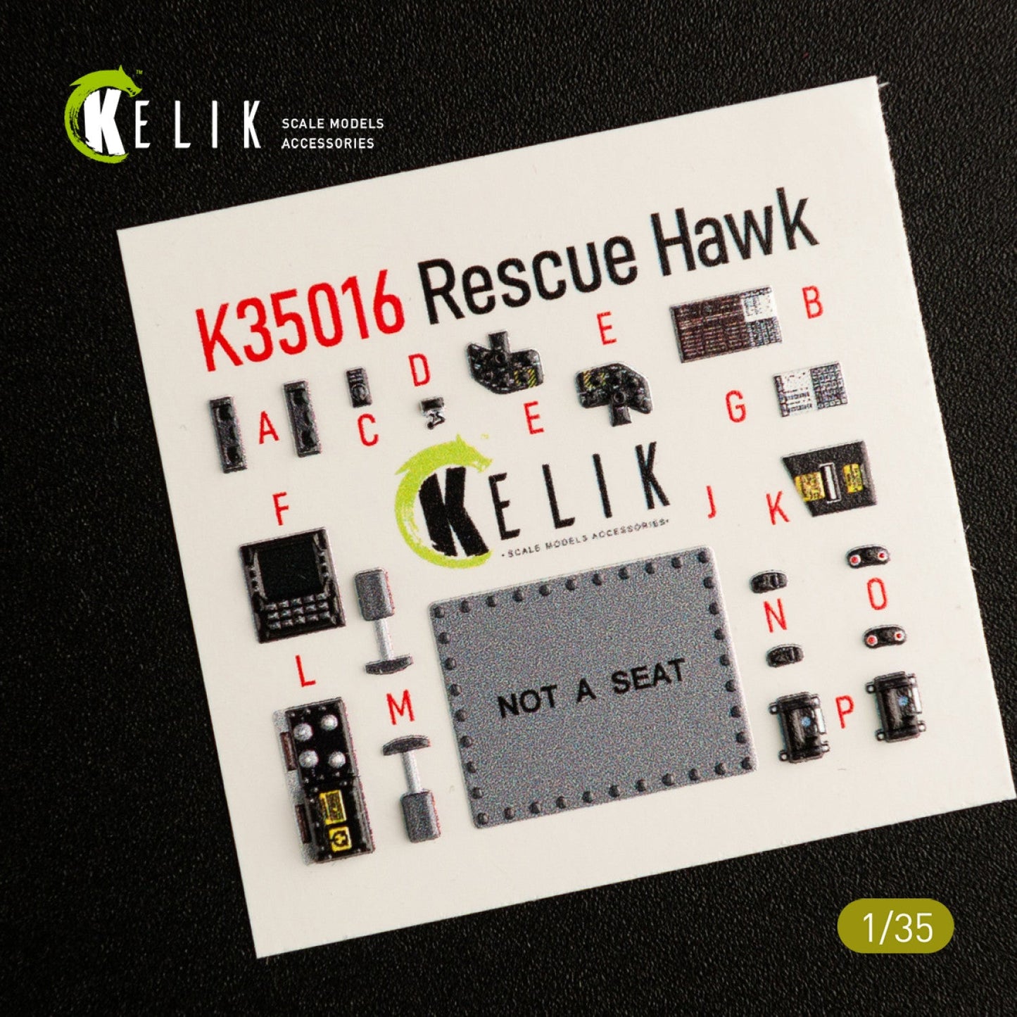 Kelik 1:35 HH-60H Rescue Hawk interior 3D decals for Kitty Hawk / Zimimodel Reskit