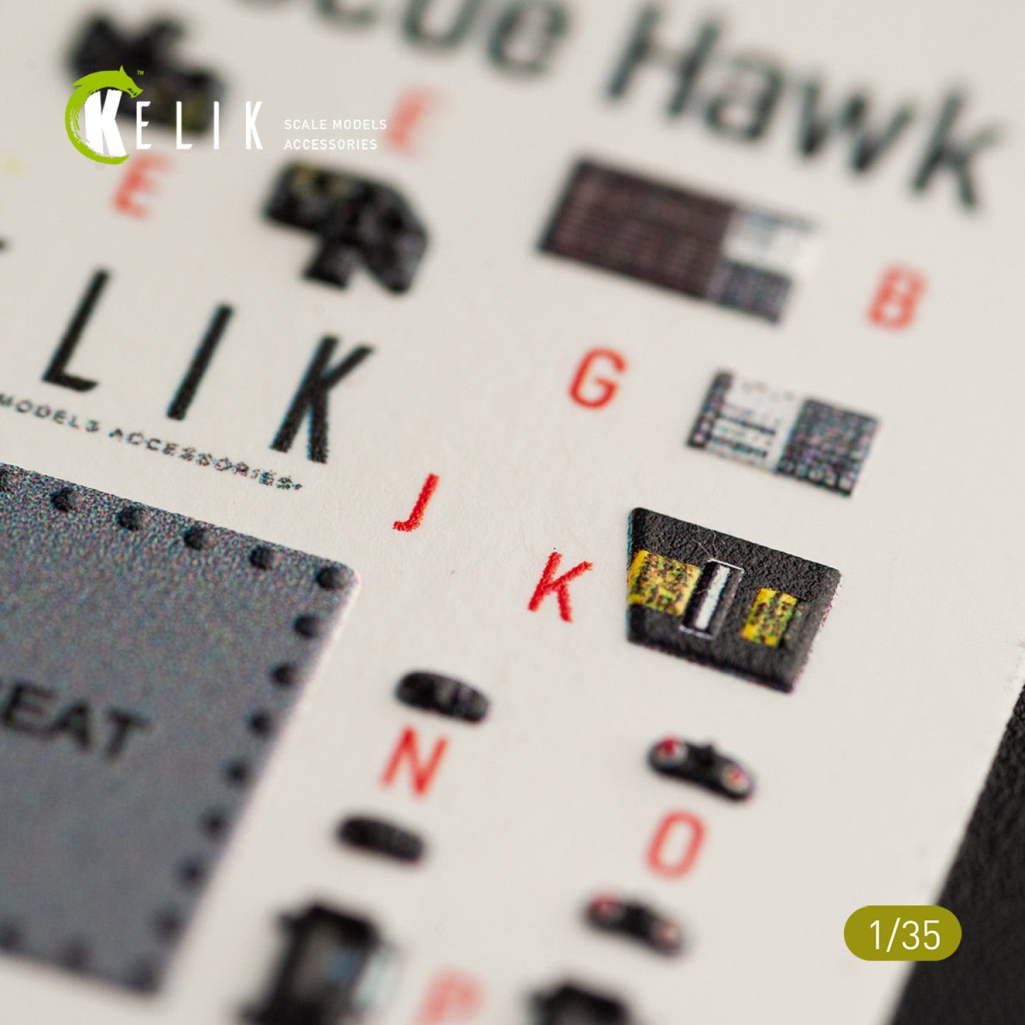 Kelik 1:35 HH-60H Rescue Hawk interior 3D decals for Kitty Hawk / Zimimodel Reskit