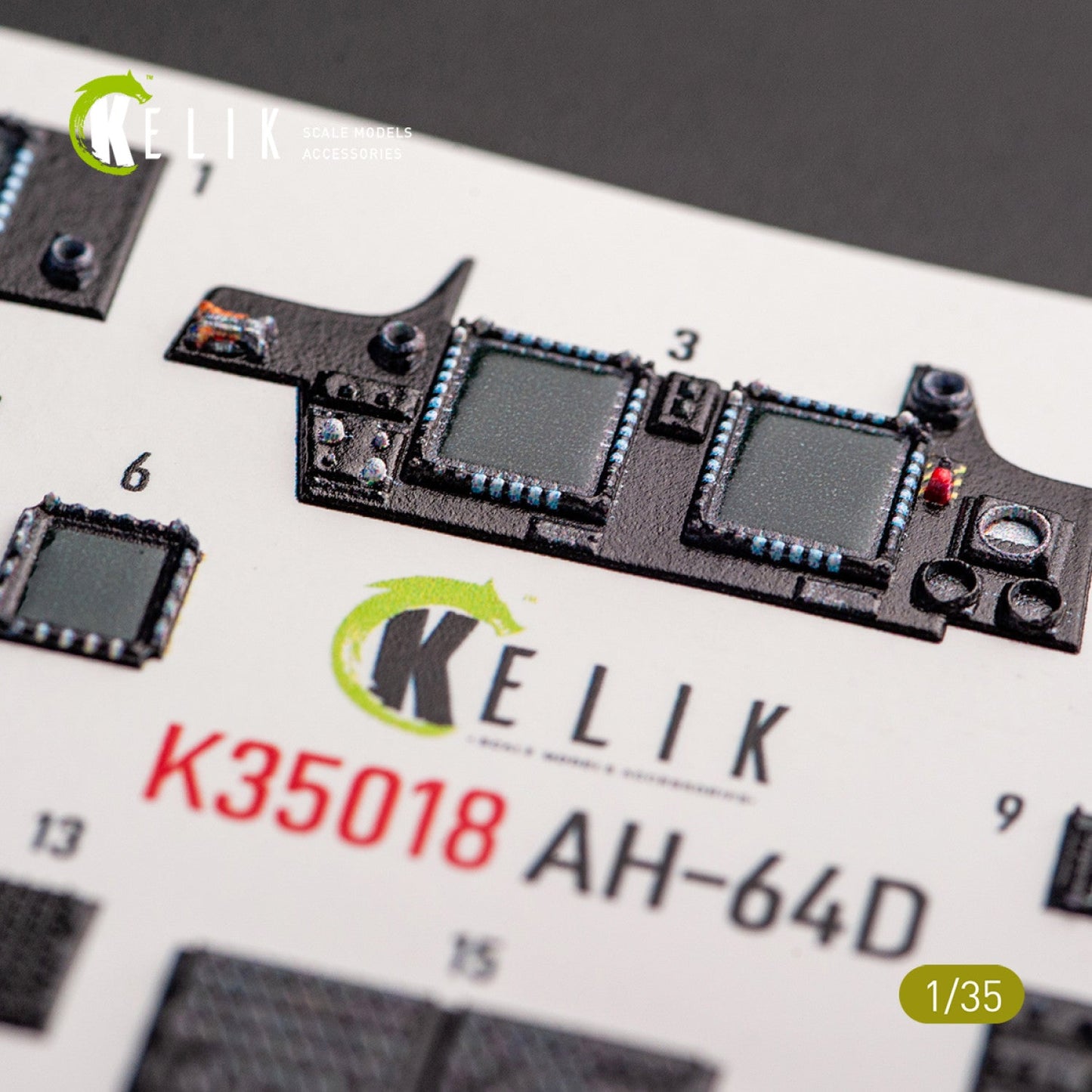 Kelik 1:35 AH-64D Apache interior 3D decals for Takom kit Reskit