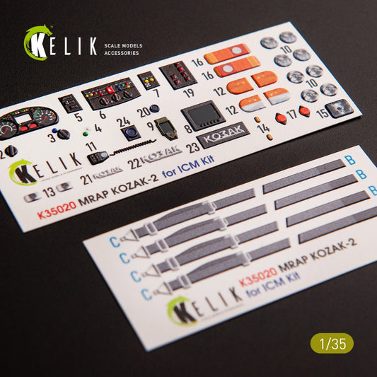 Kelik 1:35 Kozak-2 Ukrainian MRAP 3D decals for ICM kit Reskit
