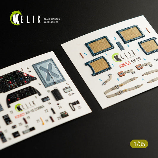 Kelik 1:35 AH-1G "Cobra" interior 3D decals for ICM kit Reskit