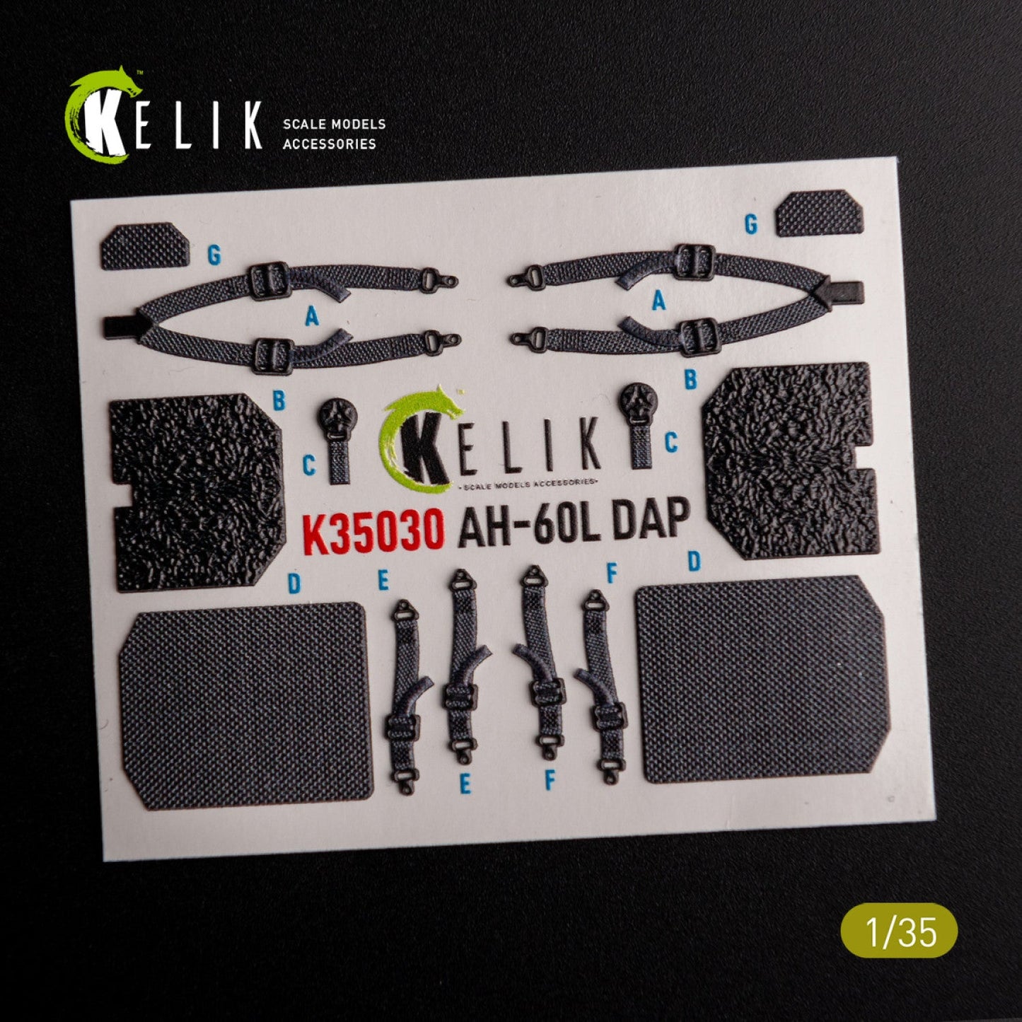 Kelik 1:35 AH-60L DAP interior 3D decals for Academy kit Reskit
