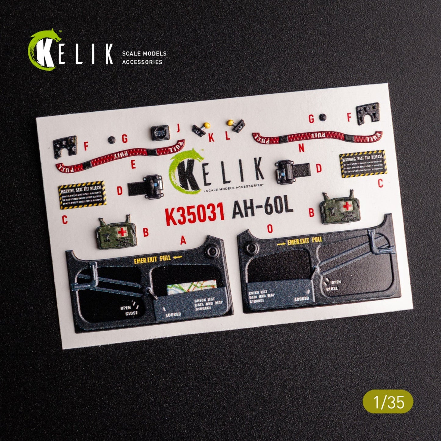 Kelik 1:35 UH-60L interior 3D decals for Academy kit Reskit