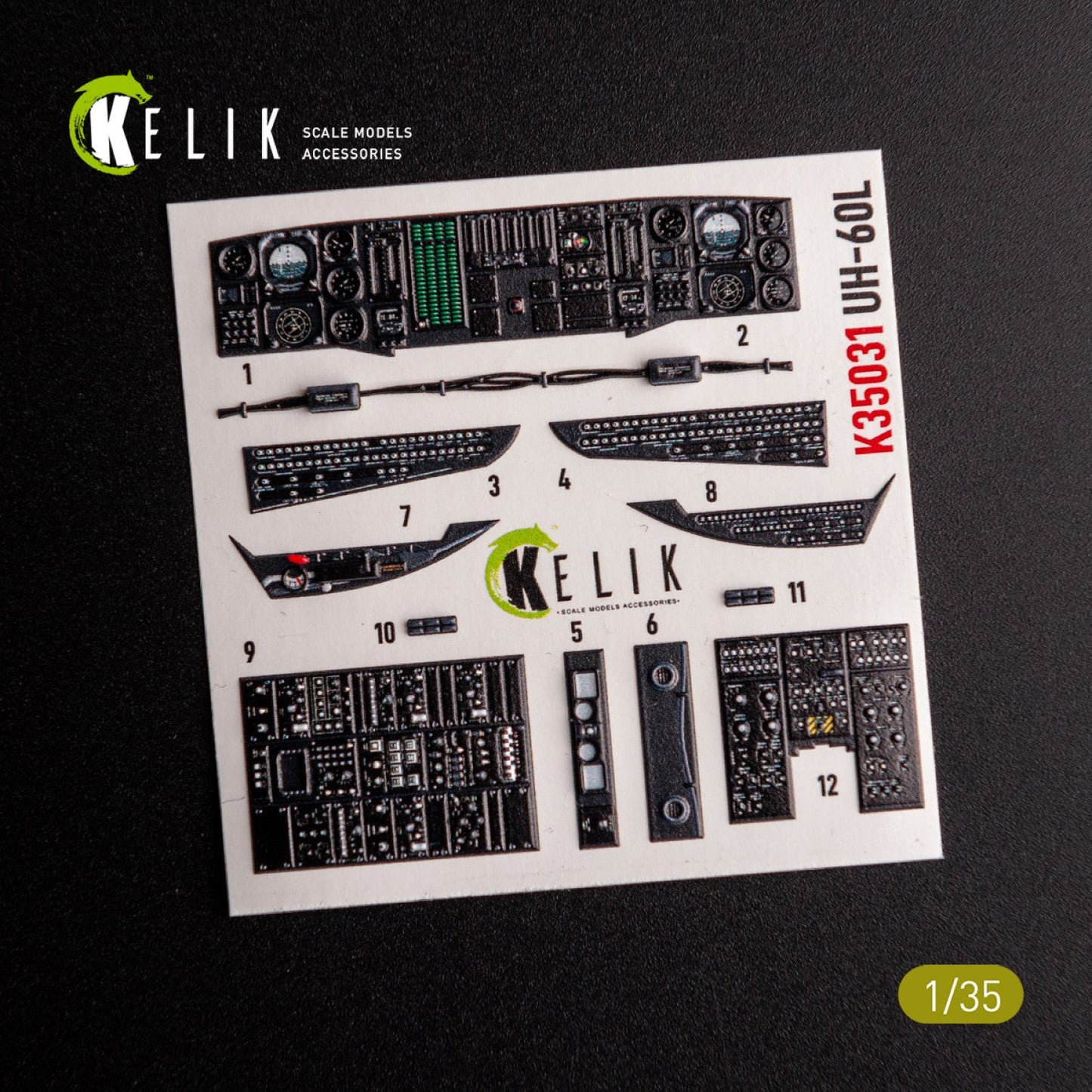 Kelik 1:35 UH-60L interior 3D decals for Academy kit Reskit