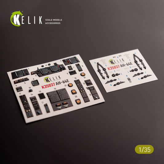 Kelik 1:35 AH-64E Apache interior 3D decals for Takom kit Reskit
