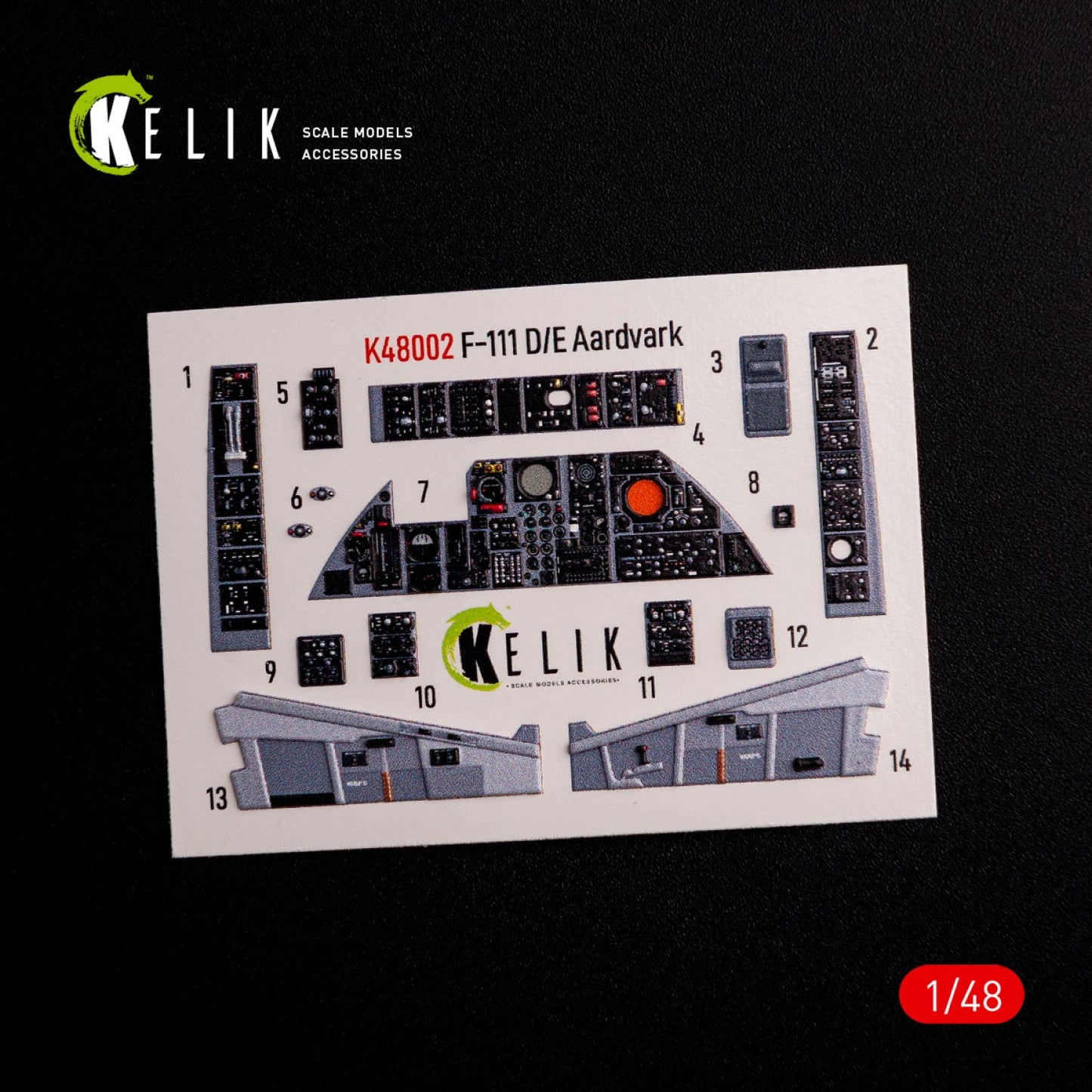Kelik 1:48 F-111 A/E Aardvark interior 3D decals for HobbyBoss kit Reskit