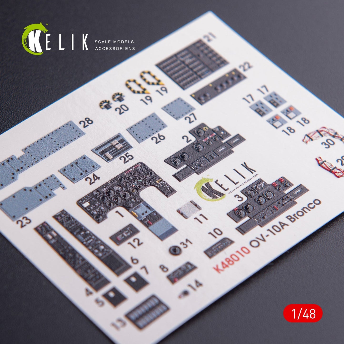 Kelik 1:48 OV-10A Bronco interior 3D decals for Icm kit Reskit