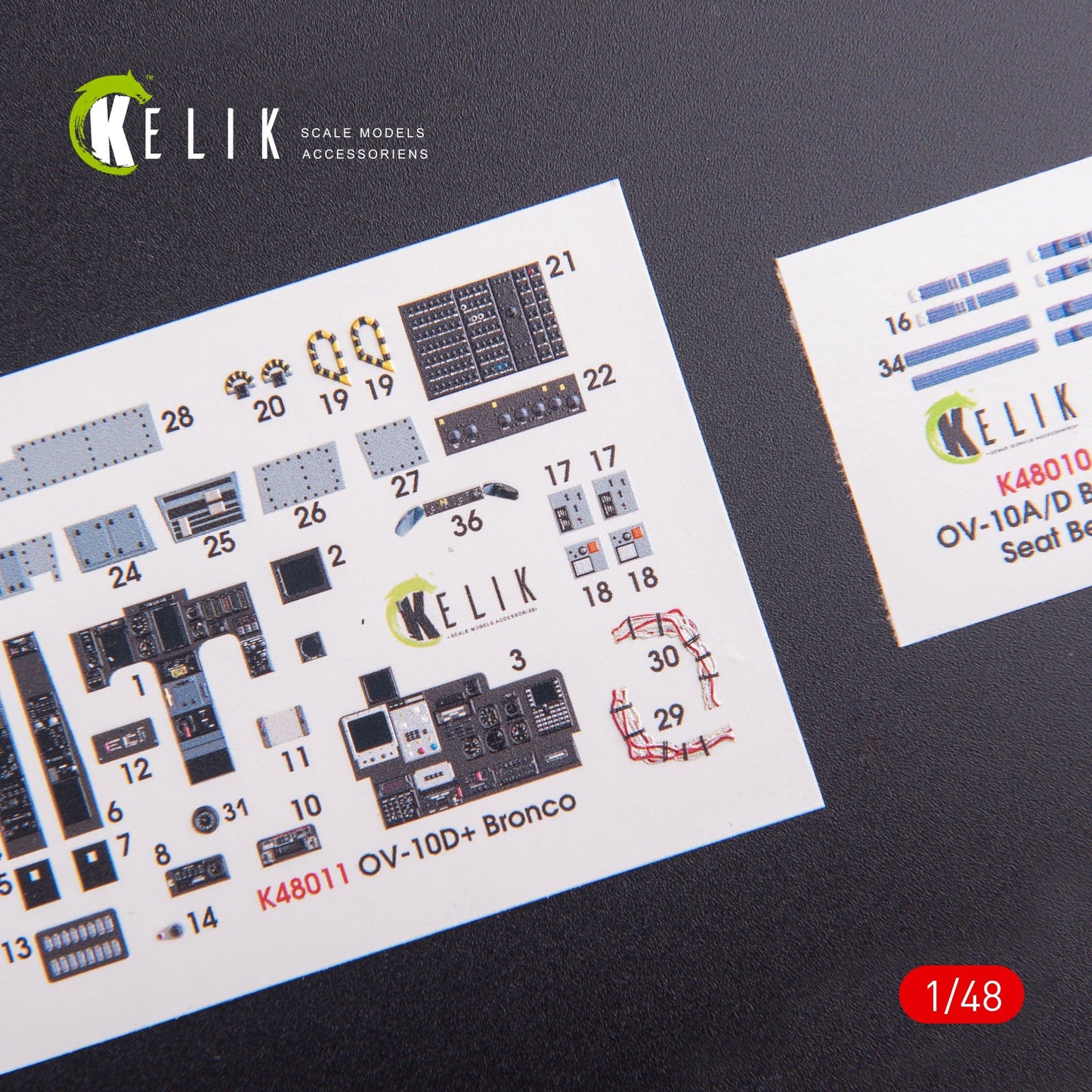 Kelik 1:48 OV-10D+ Bronco interior 3D decals for Icm kit Reskit