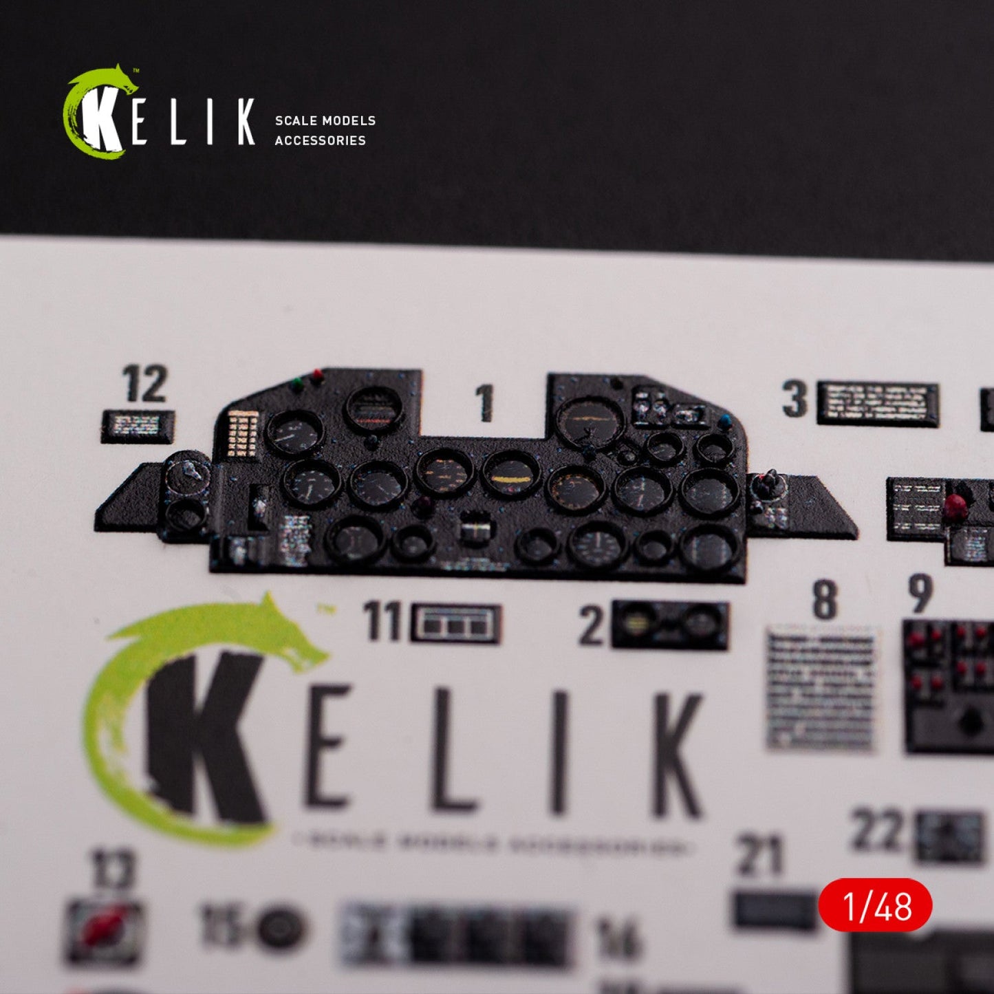 Kelik 1:48 P-47D "Razorback" interior 3D decals for Tamiya kit Reskit